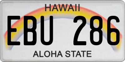 HI license plate EBU286