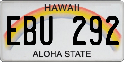 HI license plate EBU292