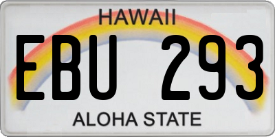 HI license plate EBU293