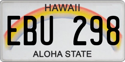 HI license plate EBU298
