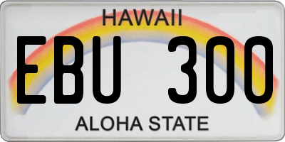HI license plate EBU300