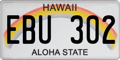 HI license plate EBU302
