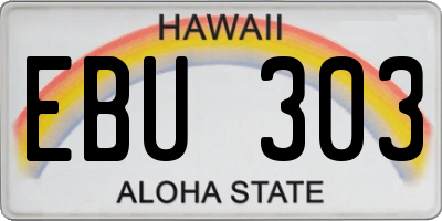 HI license plate EBU303