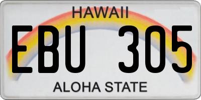 HI license plate EBU305
