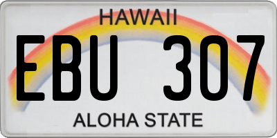 HI license plate EBU307