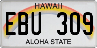 HI license plate EBU309