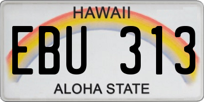 HI license plate EBU313