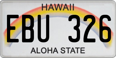 HI license plate EBU326