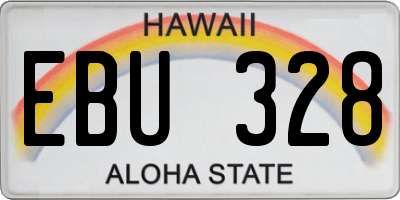HI license plate EBU328