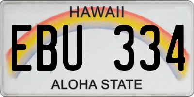 HI license plate EBU334