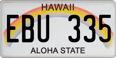 HI license plate EBU335