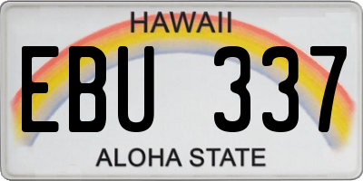 HI license plate EBU337