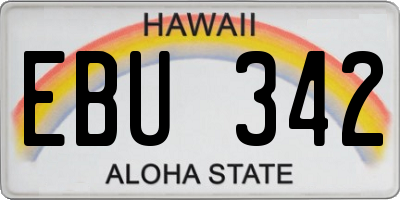 HI license plate EBU342