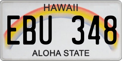 HI license plate EBU348