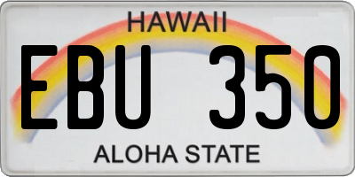 HI license plate EBU350