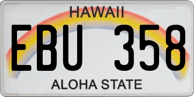 HI license plate EBU358