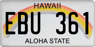 HI license plate EBU361