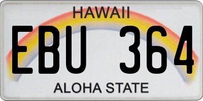 HI license plate EBU364