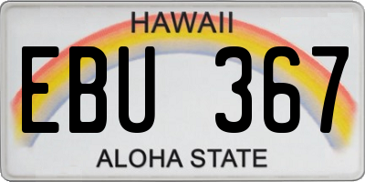 HI license plate EBU367