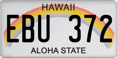 HI license plate EBU372
