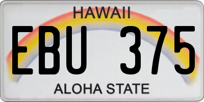 HI license plate EBU375