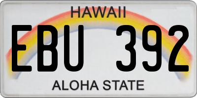 HI license plate EBU392