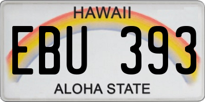 HI license plate EBU393