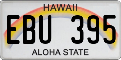 HI license plate EBU395