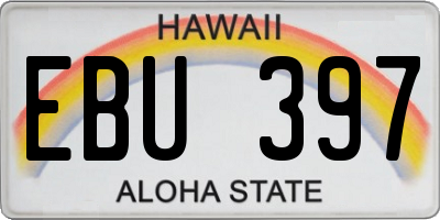 HI license plate EBU397
