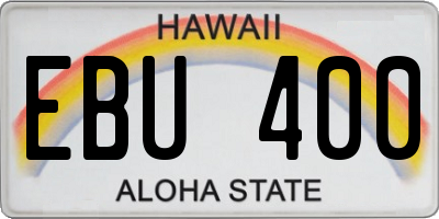 HI license plate EBU400