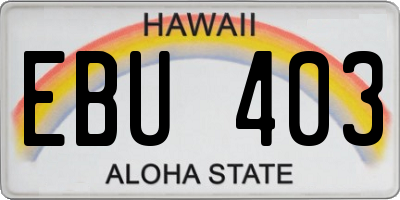 HI license plate EBU403