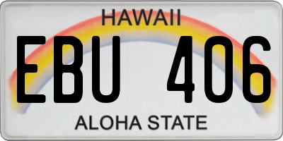 HI license plate EBU406