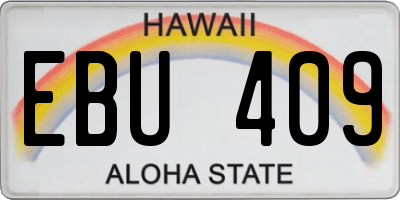 HI license plate EBU409