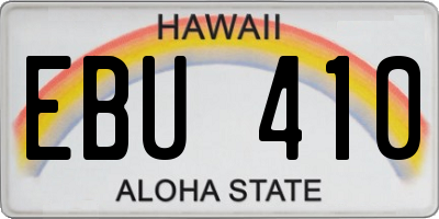 HI license plate EBU410