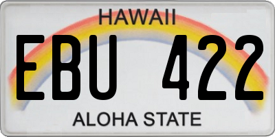 HI license plate EBU422