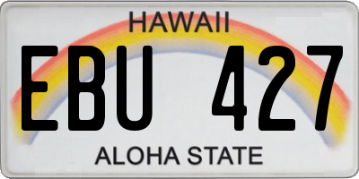 HI license plate EBU427