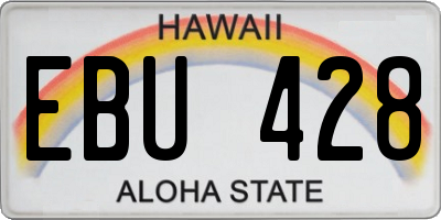 HI license plate EBU428