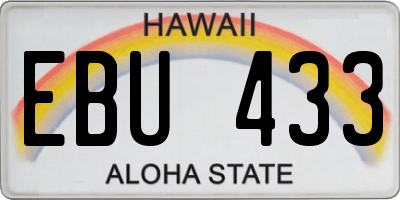 HI license plate EBU433