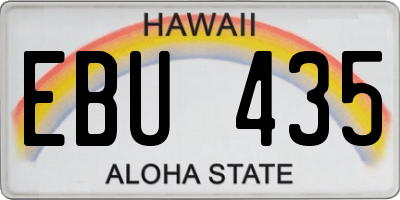 HI license plate EBU435