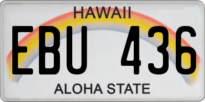 HI license plate EBU436