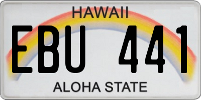 HI license plate EBU441