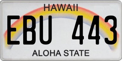 HI license plate EBU443