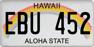 HI license plate EBU452