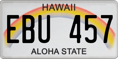 HI license plate EBU457