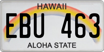 HI license plate EBU463