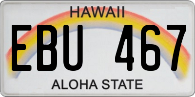 HI license plate EBU467