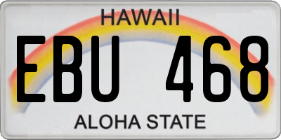 HI license plate EBU468