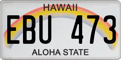HI license plate EBU473
