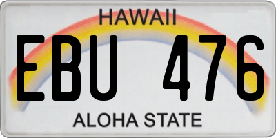 HI license plate EBU476