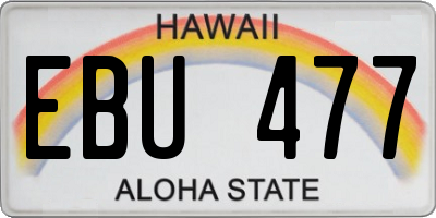 HI license plate EBU477